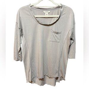 Sundance Light Gray Relaxed Fit Slouchy Top Sz S minimalist chic